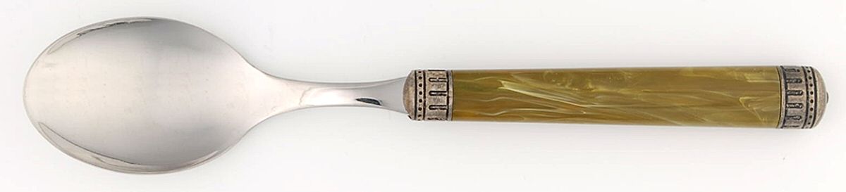 Italia-Olive Green (Stainless) Place/Oval Soup Spoon by EME Flatware-1