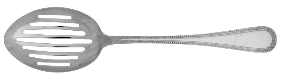 Round Bead (Silverplate) Pierced Solid Serving Spoon by Elkington-1