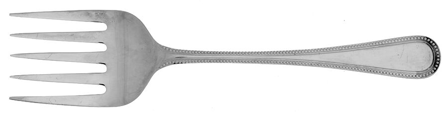 Round Bead (Silverplate) Medium Solid Cold Meat Serving Fork by Elkington-1