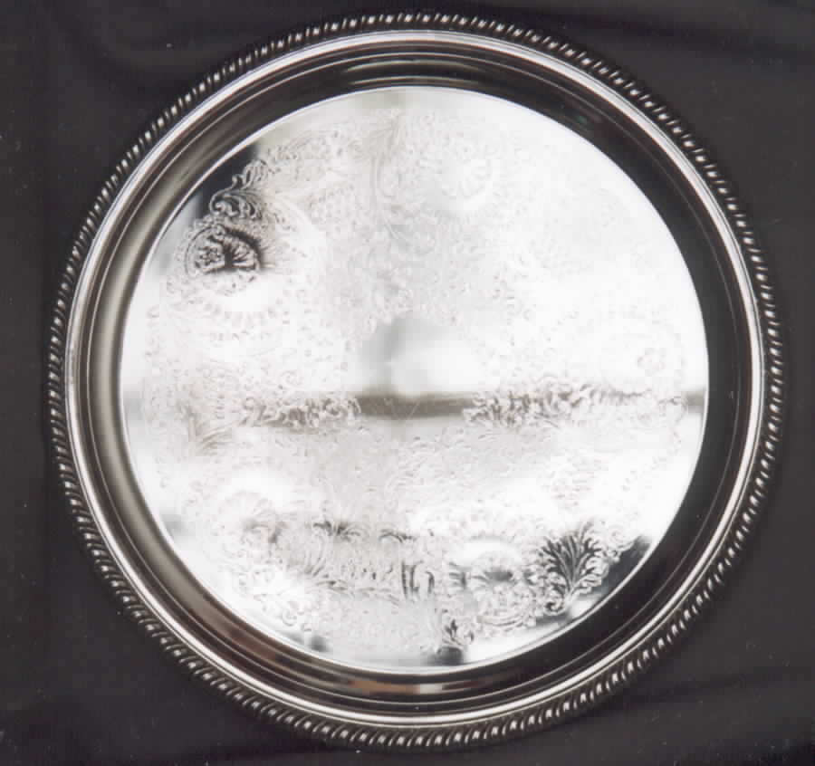 ETO1 (Silverplate, Hollowware) Round Silverplate Tray by Eton Silver-1