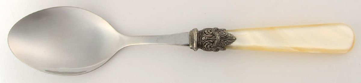 Napoleon-Pearl Ivory (Stainless) Tablespoon (Serving Spoon) by EME Flatware-1