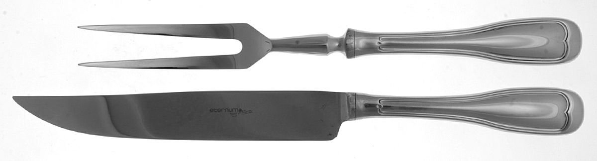 Louvre (Stainless) Small Stainless Blade 2-Piece Steak Carving Set by Eternum-1