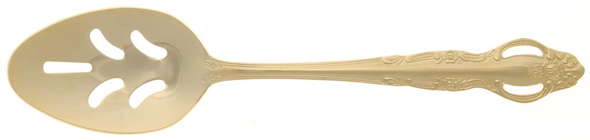 ESI13 (Gold Electroplate) Pierced Tablespoon (Serving Spoon) by Estia-1