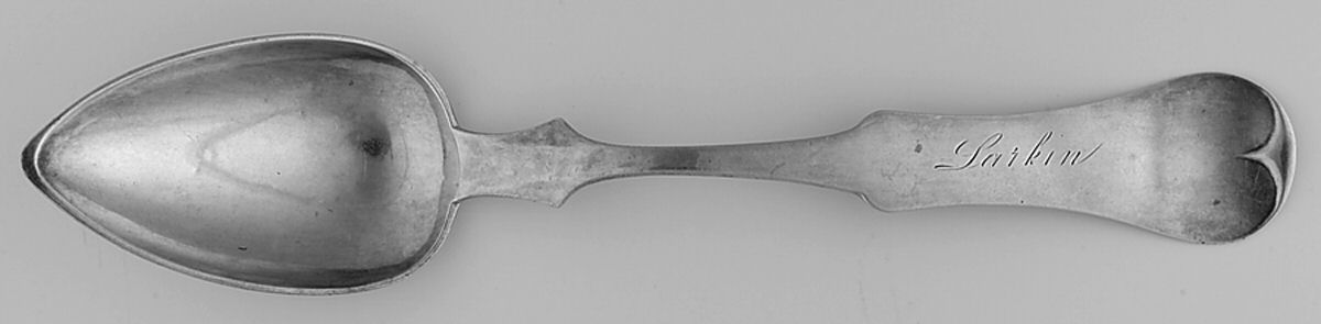 Coin Silver Flatware Tablespoon (Serving Spoon) by E & D Kinsey-1