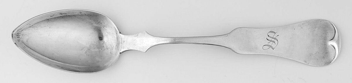 Coin Silver Flatware Dessert/Oval Soup Spoon by E & D Kinsey-1