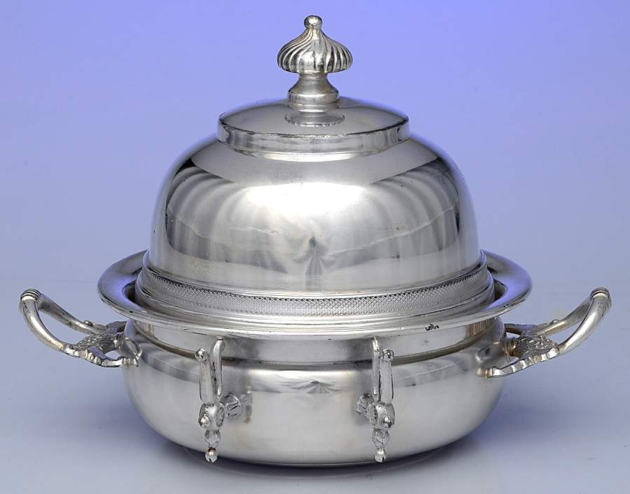 Silverplate Hollowware Round Covered Butter No Glass Liner by Empire Arts Metal Works-1
