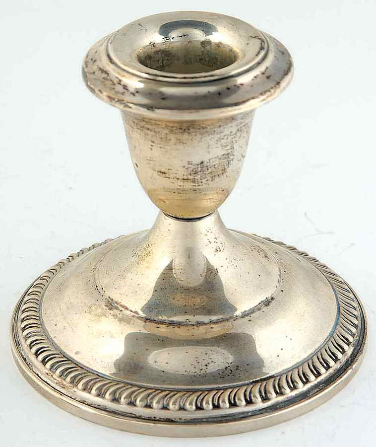44 (Sterling, Hollowware) Weighted Candleholder by Empire Silver Co-1