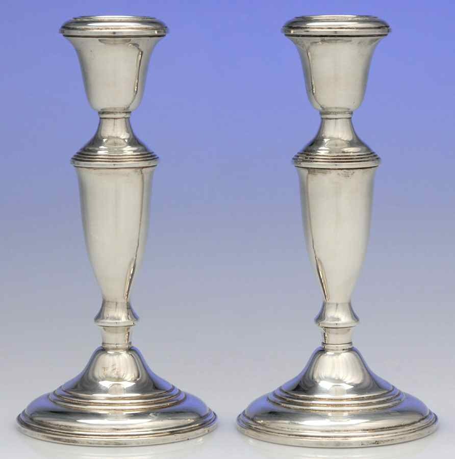 664 (Sterling, Hollowware) Pair of Candlesticks by Empire Silver Co-1