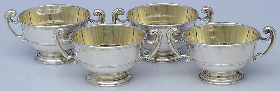 Sterling Hollowware Open Salt Master - Set of 4 by Elkington-1