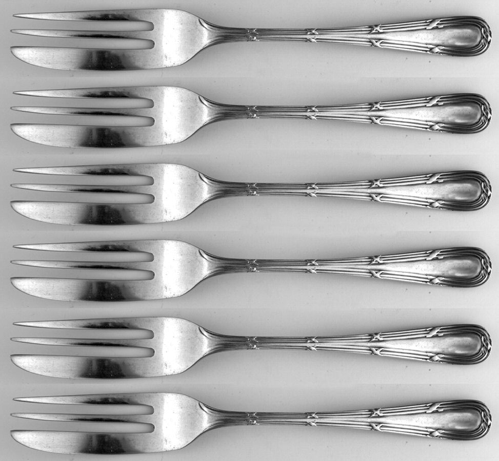 EV2 (Sterling) Pastry Fork - Set of 6 by E.Viners (Sheffield)-1