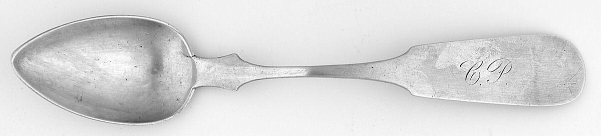 Coin Silver Flatware Dessert/Oval Soup Spoon by Edward Edmund Mead (Meade)-1