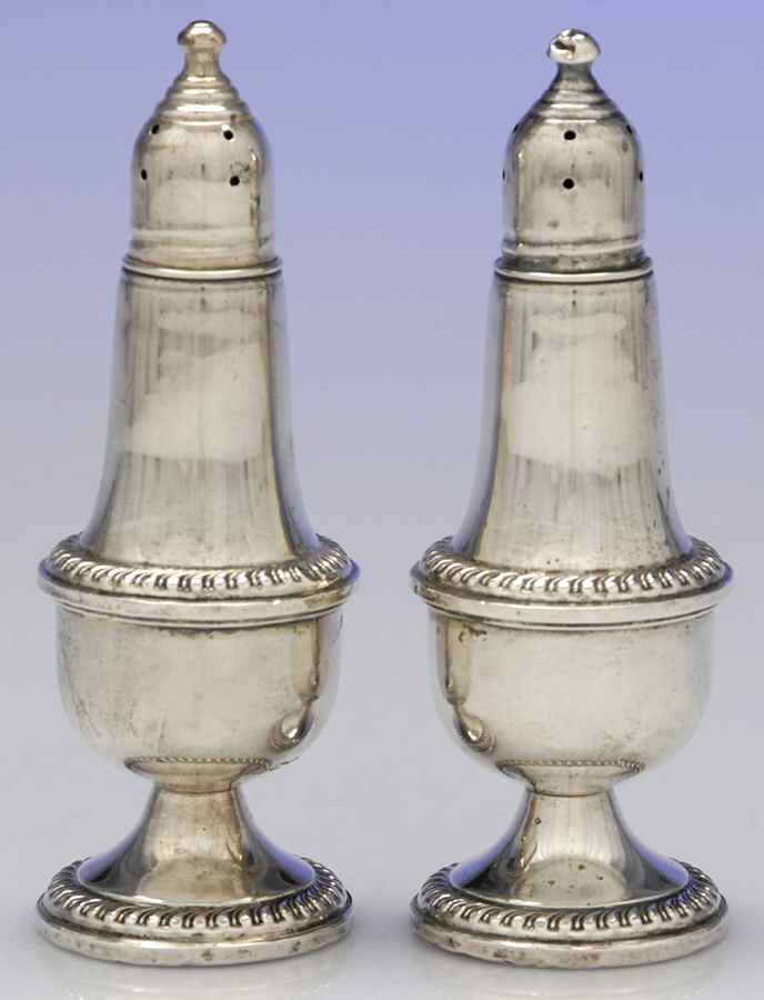 246 (Sterling, Hollowware) Weighted Salt and Pepper Set by Empire Silver Co-1