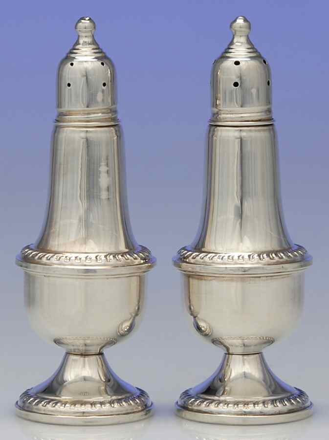 246 (Sterling, Hollowware) Weighted Salt and Pepper Set by Empire Silver Co-1
