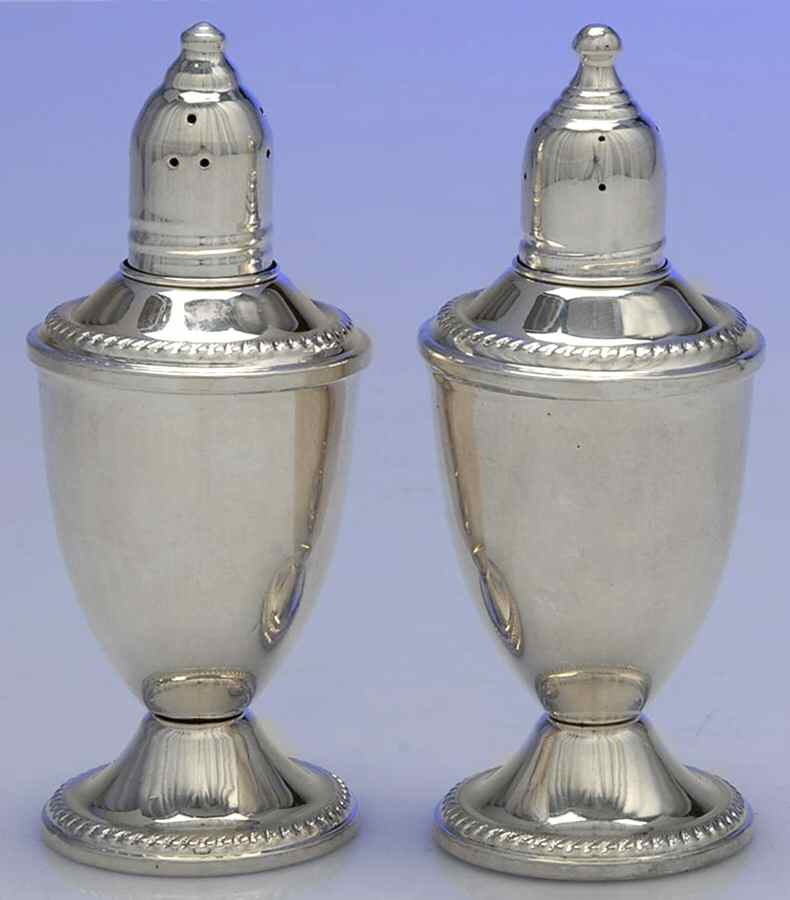 Sterling Salt & Pepper Sets Weighted Salt and Pepper Set by Empire Silver Co-1