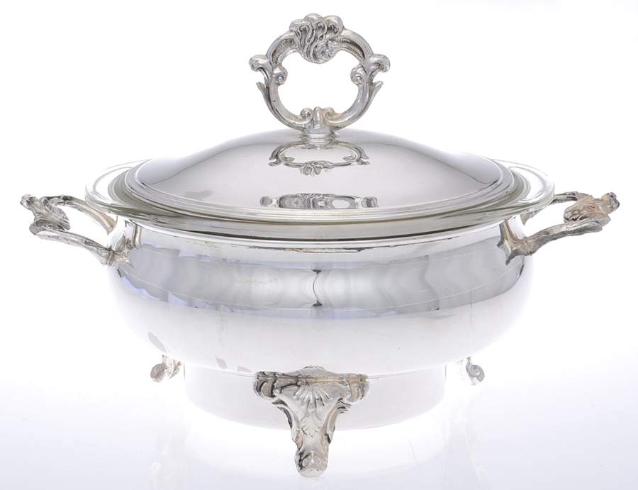 Silverplate Hollowware Electric Food Warmer with Cord by Eton Silver-1