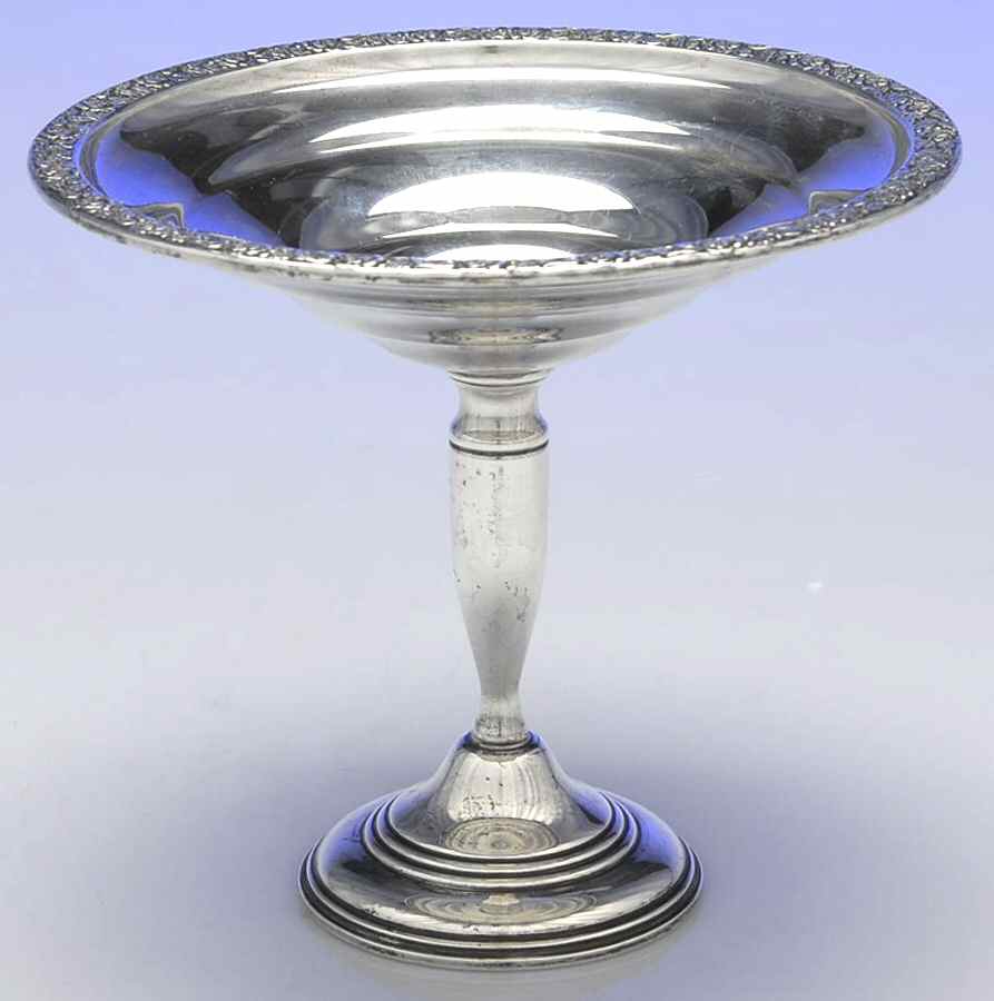 207 (Sterling, Hollowware) Weighted Round Compote (Height X Width) by Empire Silver Co-1