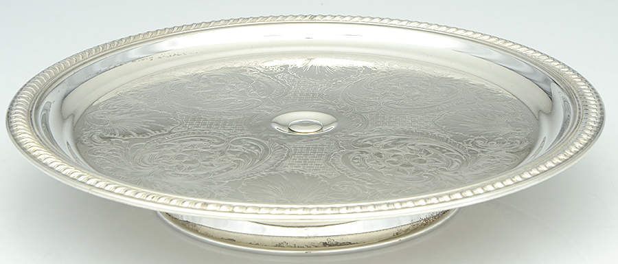 216 (Silverplate, Hollowware) 12" Footed Cake Plate by English Silver Mfg Co.-1