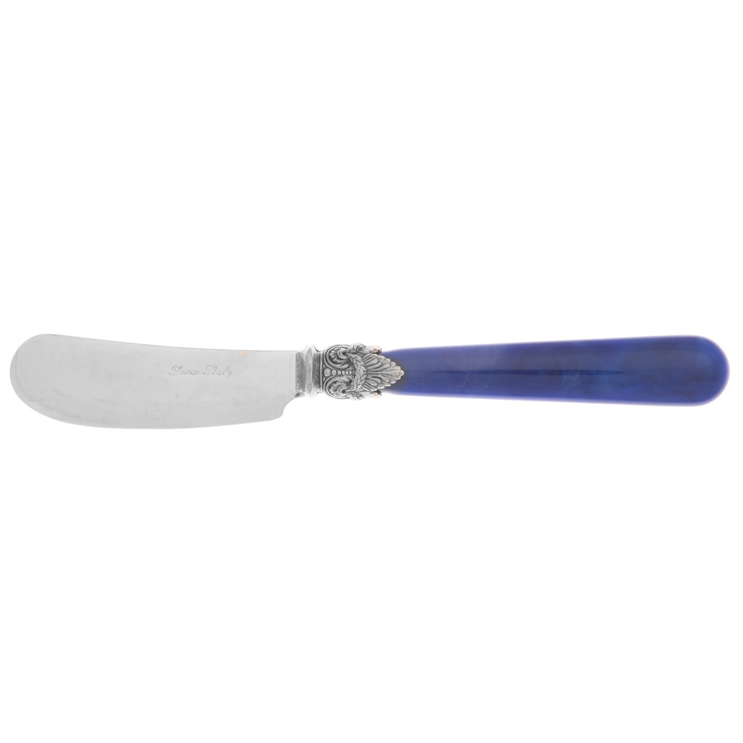 Napoleon-Venato Blue (Stainless) Butter Spreader Hollow Hdl-Paddle/Stainless Blade by EME Flatware-1
