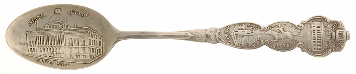 States&Cities Souvenir Spoon(Sterling) Massachusetts Demitasse Spoon by George E. Homer-1