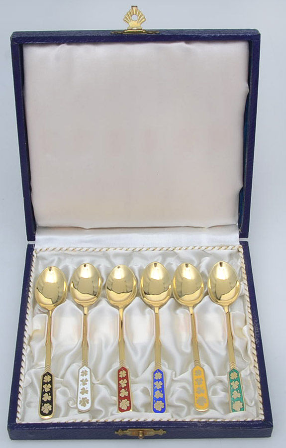 EGA4 (Sterling) (Set of 6 Motif) Demitasse Spoon with Case by Egon Lauridsen-1