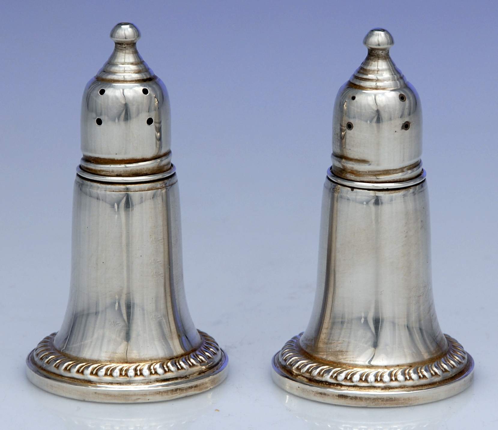 244 (Sterling, Hollowware) Weighted Salt and Pepper Set by Empire Silver Co-1