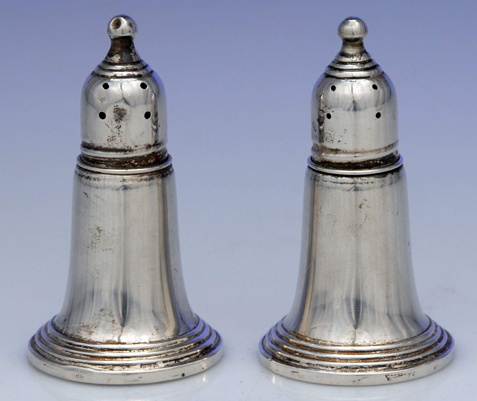 244 (Sterling, Hollowware) Weighted Salt and Pepper Set by Empire Silver Co-1