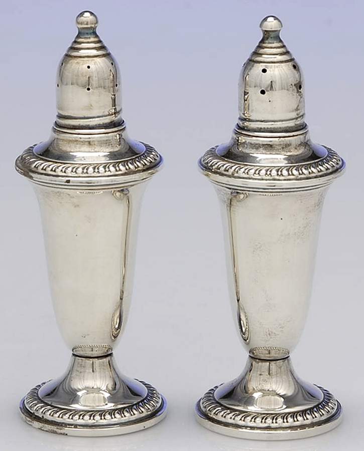231 (Sterling, Hollowware) Weighted Salt and Pepper Set by Empire Silver Co-1