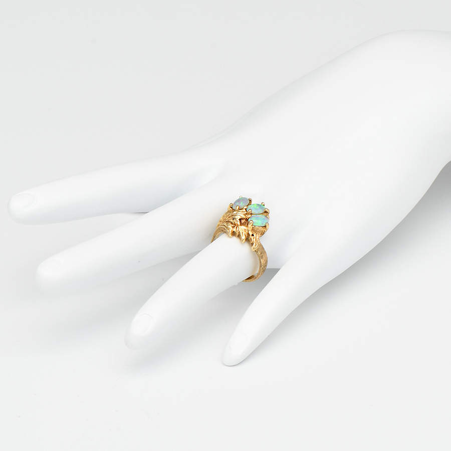 14KY Vintage Opal Spray Branch Ring-5