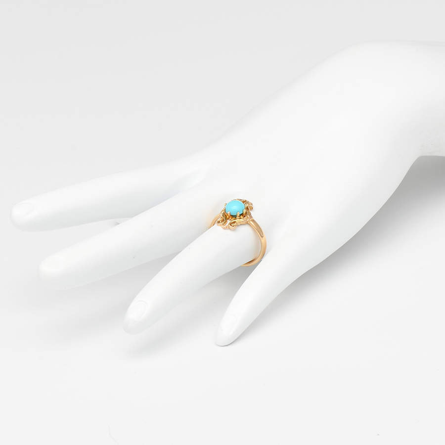 14KY Turquoise Griffin Ring-5