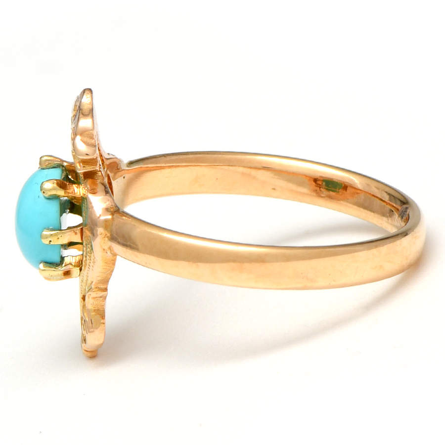 14KY Turquoise Griffin Ring-3
