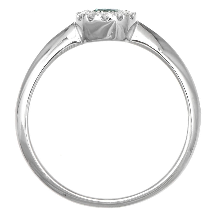 14KW Emerald (0.24) & Diamond (0.08) Petite Halo Ring-5
