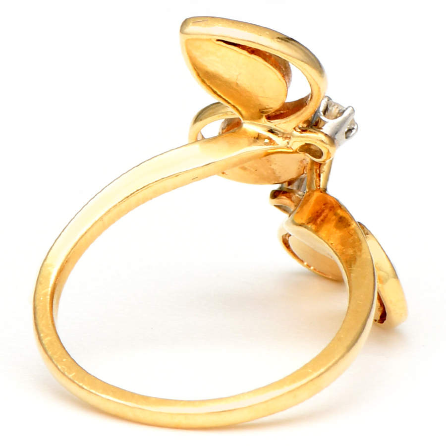 14KY White Opal  And Diamond Spray Ring-2