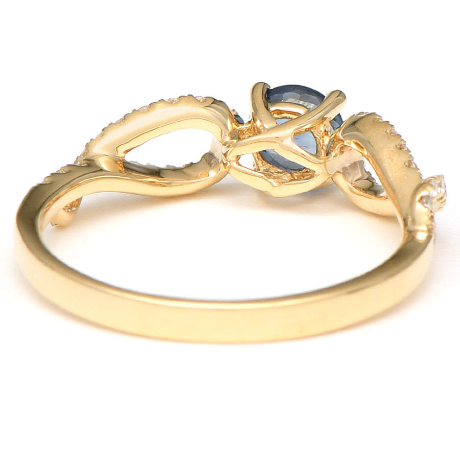 14KY Sapphire (0.62) & Diamond (0.25) Double Infinity Ring-2