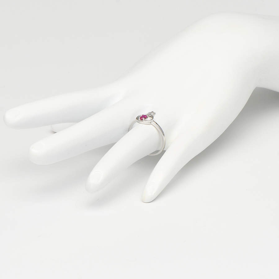 14KW Ruby (0.18) & Diamond Ring-5