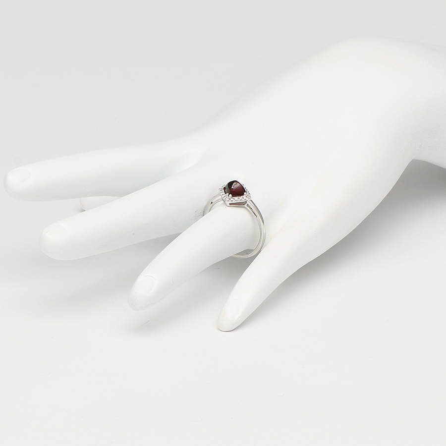 14KW Sugarloaf Garnet (1.47) & Diamond (0.07) Halo Ring-5