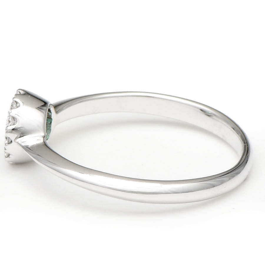 14KW Emerald (0.24) & Diamond (0.06) Petite Halo Ring-3