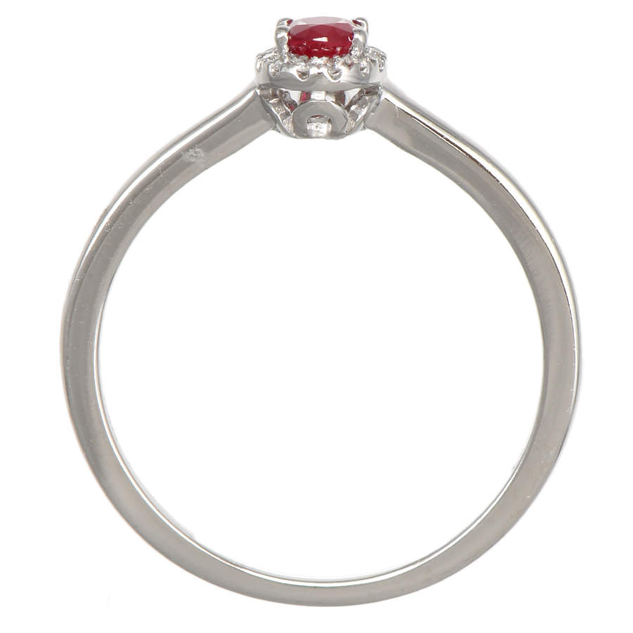 14KW Petite Ruby(0.22) & Diamond(0.04) Halo Ring-4