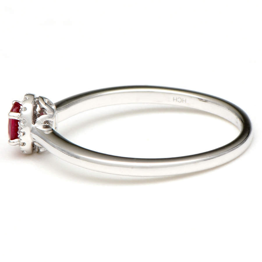 14KW Petite Ruby(0.22) & Diamond(0.04) Halo Ring-3