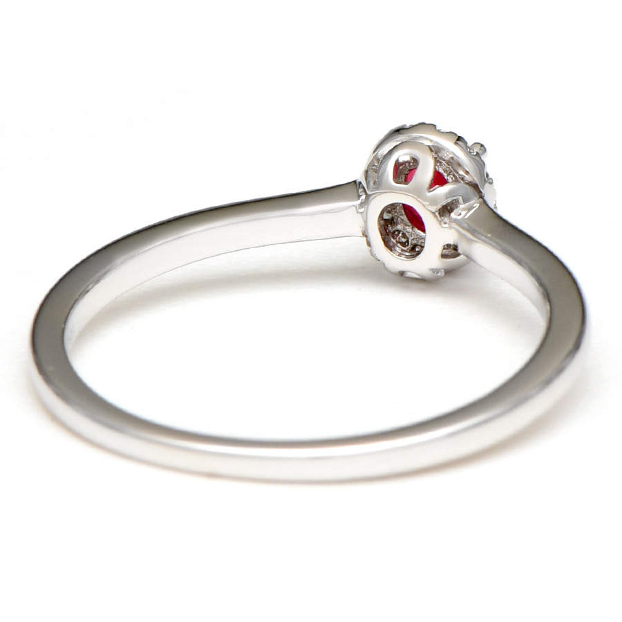 14KW Petite Ruby(0.22) & Diamond(0.04) Halo Ring-2