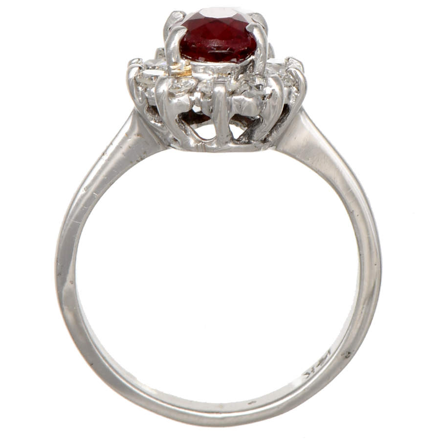 14KW Red Spinel (0.80) & Diamond (0.40) Halo Ring-4