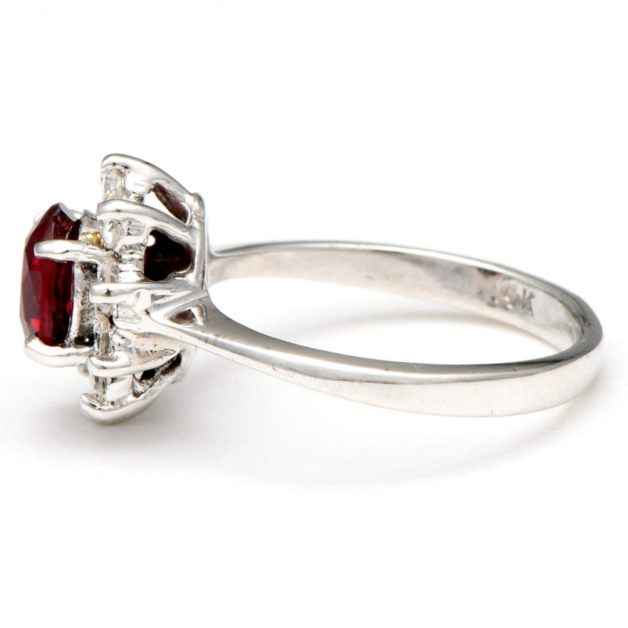14KW Red Spinel (0.80) & Diamond (0.40) Halo Ring-3