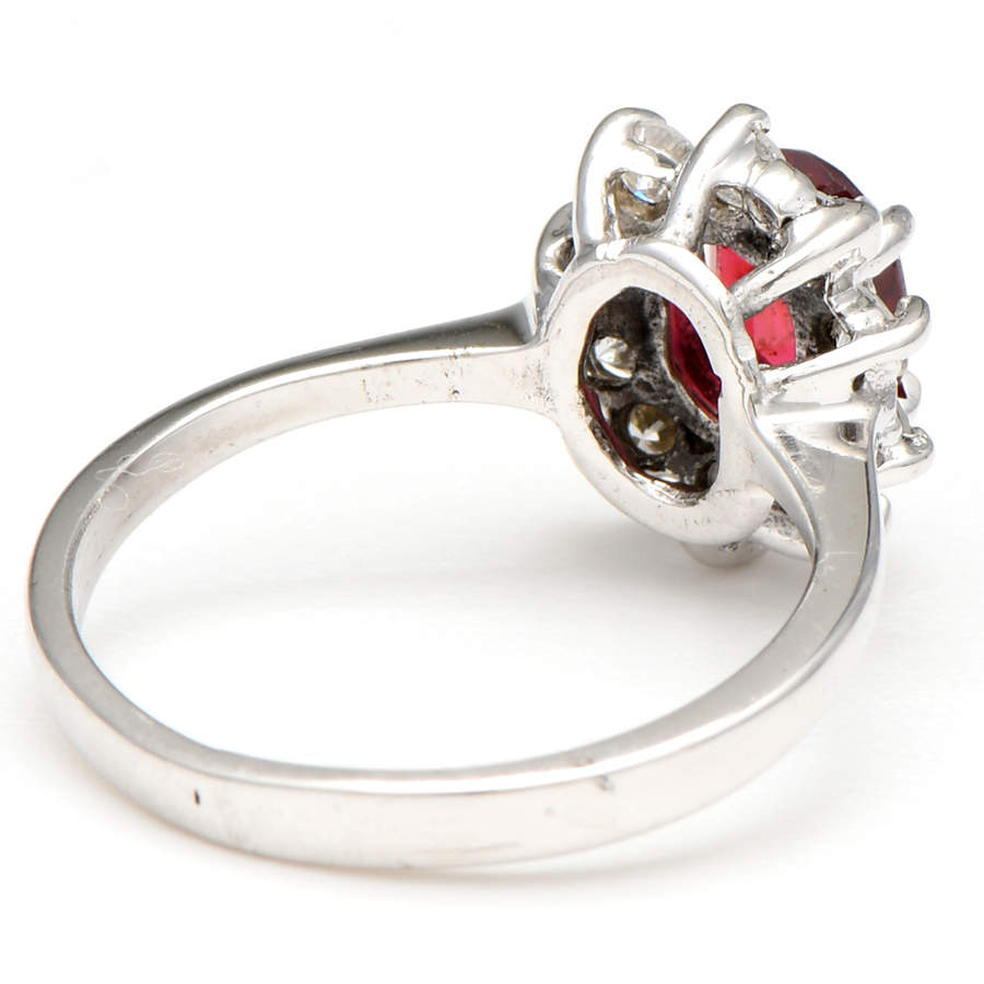 14KW Red Spinel (0.80) & Diamond (0.40) Halo Ring-2