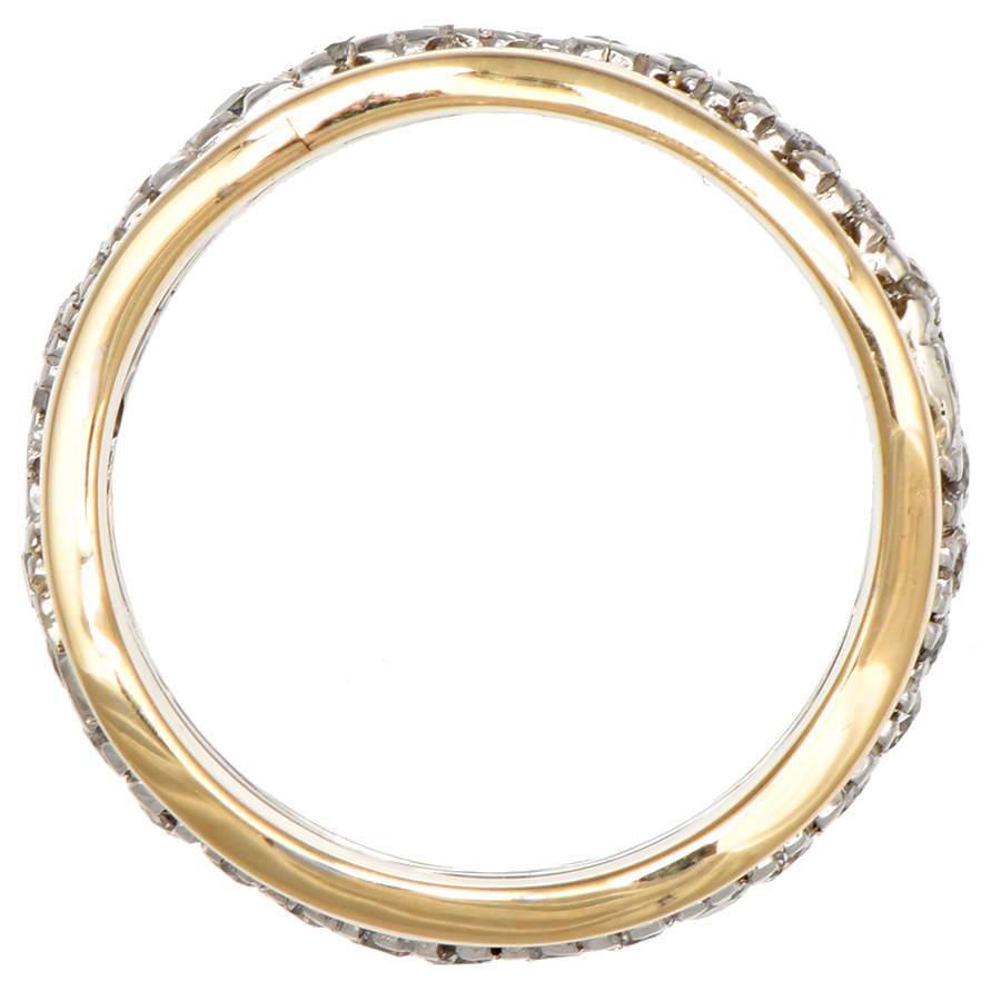 14KYW Handcrafted Diamond (1.0) Wavy Row Ring-4
