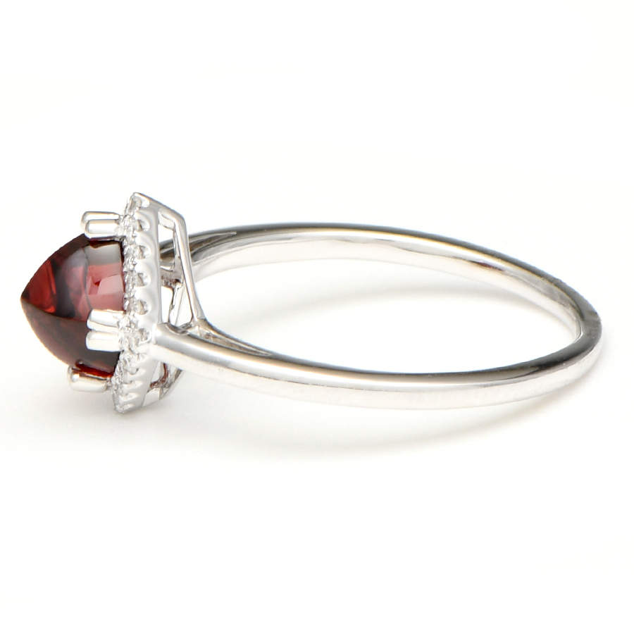 14KW Sugarloaf Garnet (1.47) & Diamond (0.10) Halo Ring-3