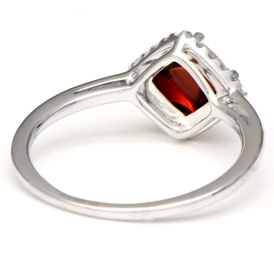 14KW Sugarloaf Garnet (1.47) & Diamond (0.10) Halo Ring-2