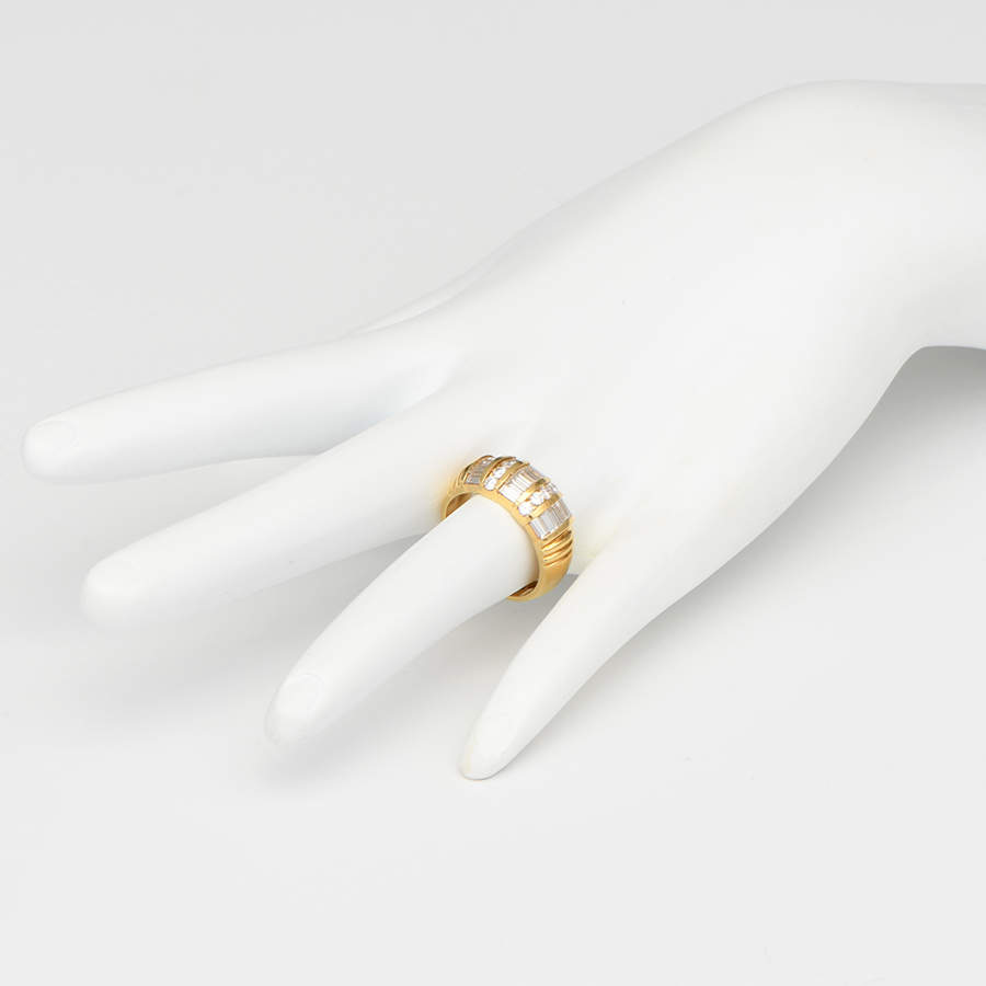 18KY Mixed Cut Diamond (1.14) Band Ring-5