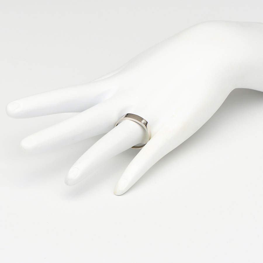 18KW Diamond Accent Flat Engravable Front Ring-5