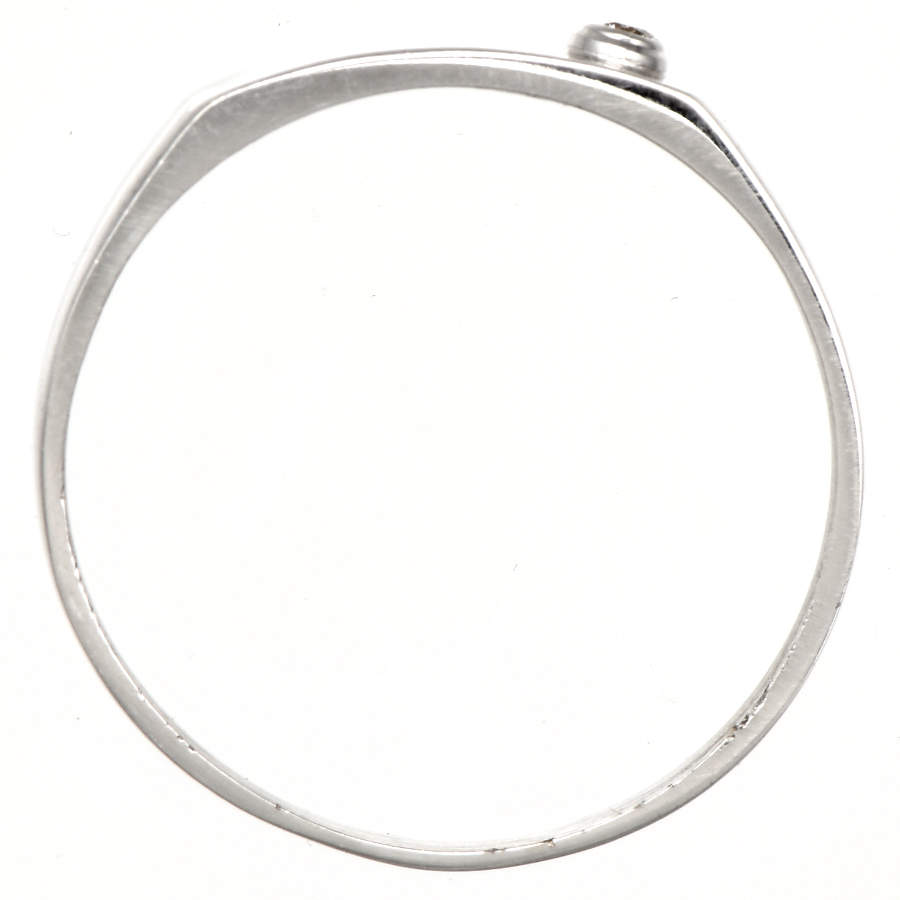 18KW Diamond Accent Flat Engravable Front Ring-4
