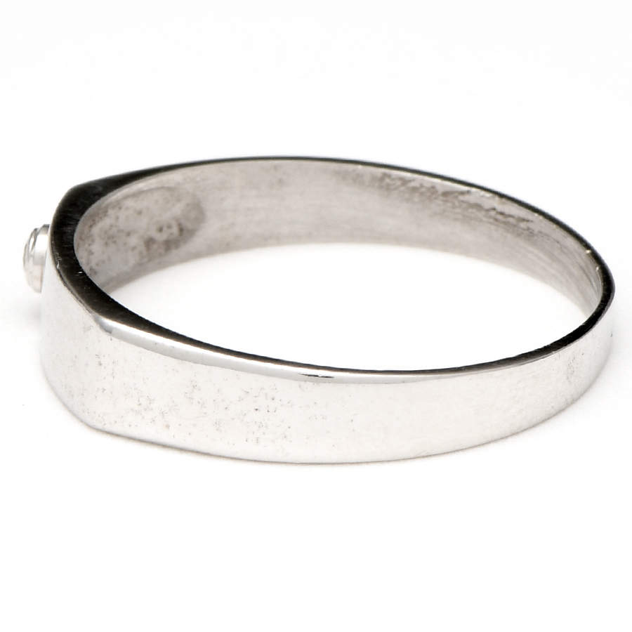 18KW Diamond Accent Flat Engravable Front Ring-3