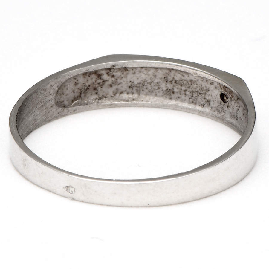 18KW Diamond Accent Flat Engravable Front Ring-2